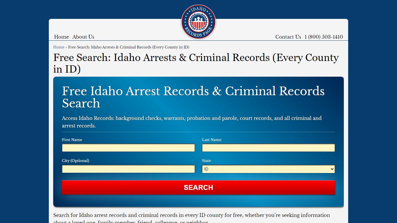 Free Search: Idaho Arrests & Criminal Records (Every County in ID)